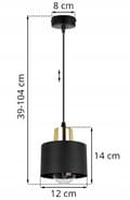 Miniatyrbillede 7 af 9: MODERNE LOFT HÆNGELAMPE SORT LED LAMPE Skærm
