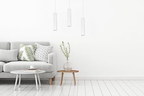 MODERNE LOFTHÆNGELAMPE HVID LED LAMPESKÆRM
