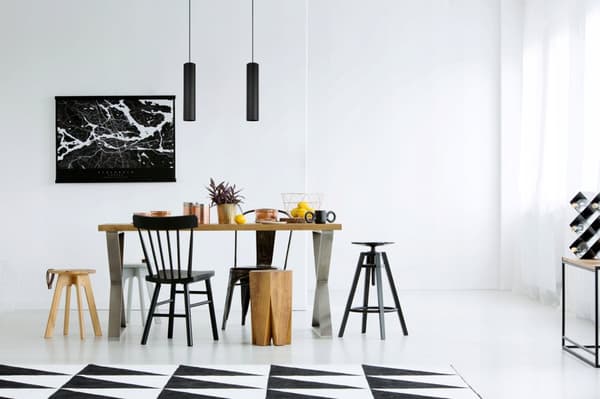 MODERNE LOFT HÆNGELAMPE SORT LED LAMPE Skærm
