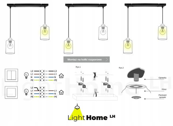 MODERNE LOFT HÆNGELAMPE SORT LED LAMPE Skærm