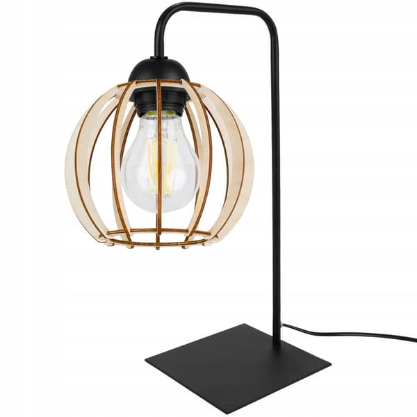 NATTBORDSLAMPA TRÄLAMPA LAMPKULA LED