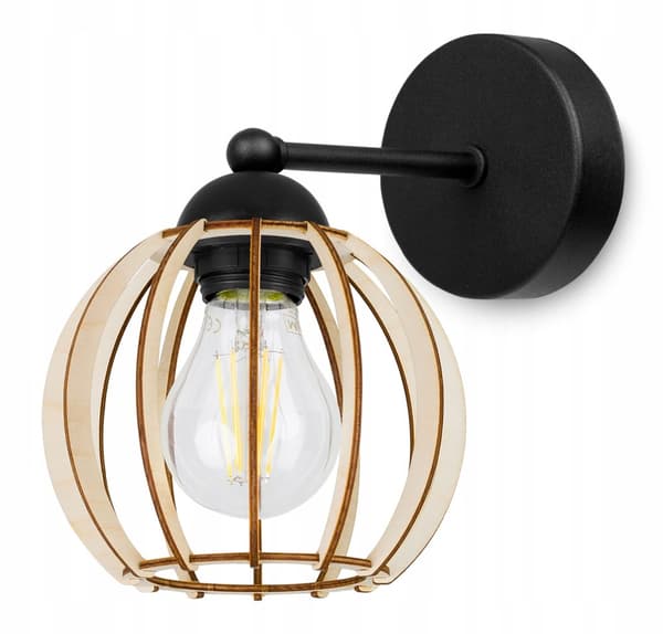 VÆGLAMPE, KVADRAT LAMPE, LOFTSLAMPE, TRÆLAMPE, LED