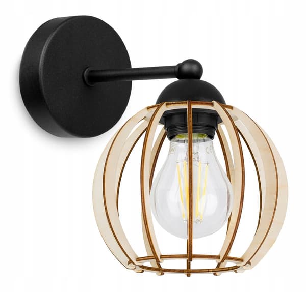 VÆGLAMPE, KVADRAT LAMPE, LOFTSLAMPE, TRÆLAMPE, LED