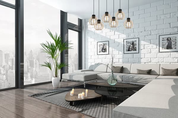 HÆNGELAMPE LOFT LYSKELYSE TRÆLAMPE ...