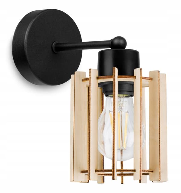 VÄGGLAMPA, KVADRIG LAMPA, TAKLAMPA, TRÄLAMPA, LED