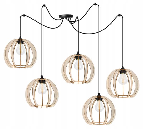 MODERN LED-TAK HÄNGLAMPA AV TRÄ