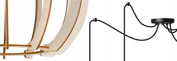 MODERN LED-TAK HÄNGLAMPA AV TRÄ