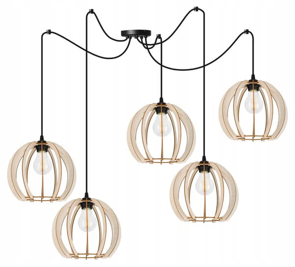 MODERN LED-TAK HÄNGLAMPA AV TRÄ