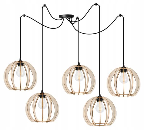 MODERN LED-TAK HÄNGLAMPA AV TRÄ