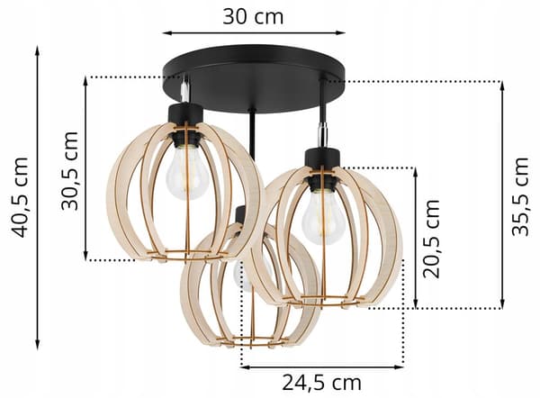 MODERNE TRÆ LED LOFT HÆNGELAMPE