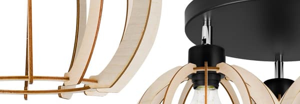MODERNE TRÆ LED LOFT HÆNGELAMPE