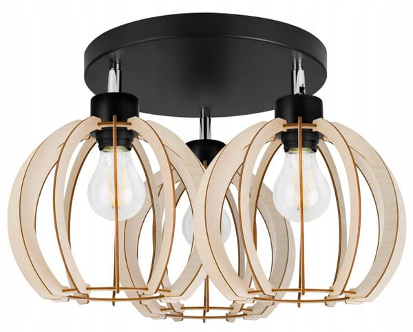 MODERNE TRÆ LED LOFT HÆNGELAMPE
