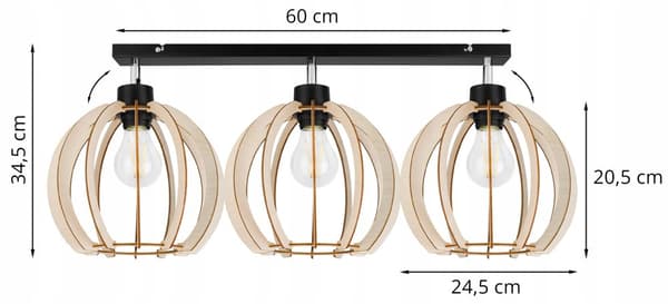 MODERN LED-TAK HÄNGLAMPA AV TRÄ