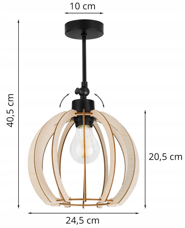 MODERNE TRÆ LED LOFT HÆNGELAMPE