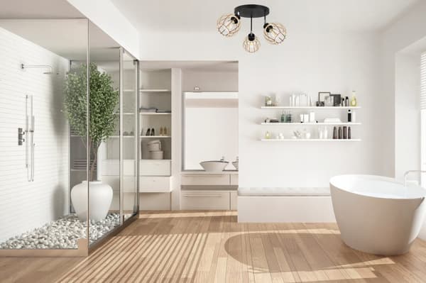 MODERN LED-TAK HÄNGLAMPA AV TRÄ
