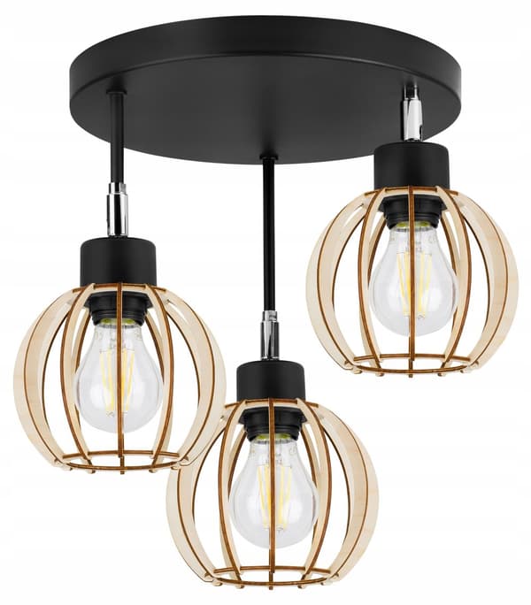 MODERN LED-TAK HÄNGLAMPA AV TRÄ