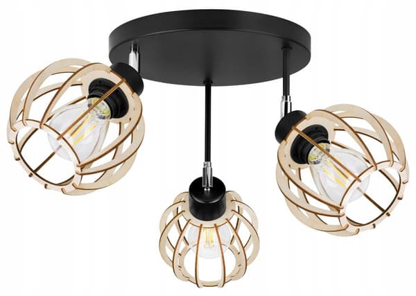 MODERN LED-TAK HÄNGLAMPA AV TRÄ