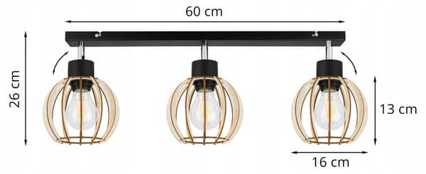 MODERN LED-TAK HÄNGLAMPA AV TRÄ