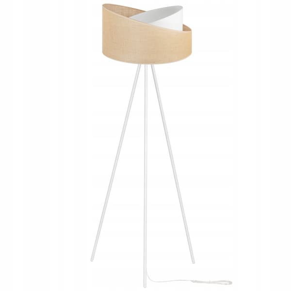 GOLVLAMPA STATIV METALL LAMPSKÄRM JUTE 45CM