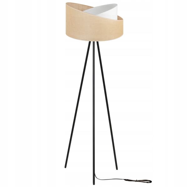 GULVLAMPE STATIV METAL LAMPESKÆRM JUTE 45CM