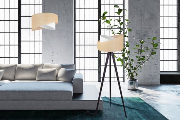 STIV GULVLAMPE TRÆLAMPESKÆRM JUTE 45CM