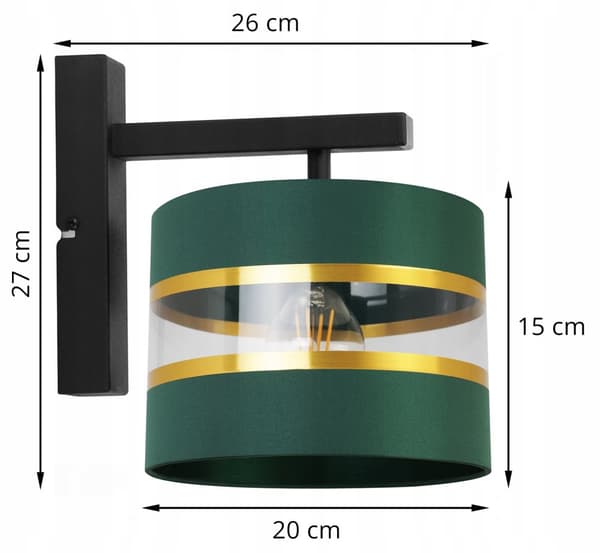 VÄGGLAMPA KVADRIG LAMPA LAMPSKÄRM ELEGANT GULD 20 CM