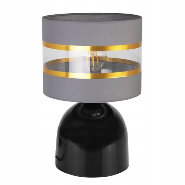 SÄNGBORDSLAMPA ELEGANT GULD LAMPSKÄRM 20 CM