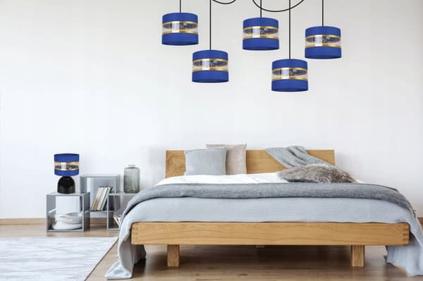SÄNGBORDSLAMPA ELEGANT GULD LAMPSKÄRM 20 CM