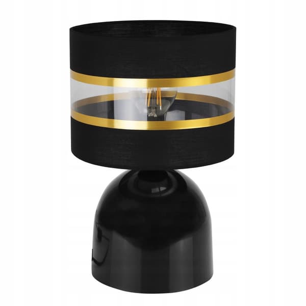 SÄNGBORDSLAMPA ELEGANT GULD LAMPSKÄRM 20 CM