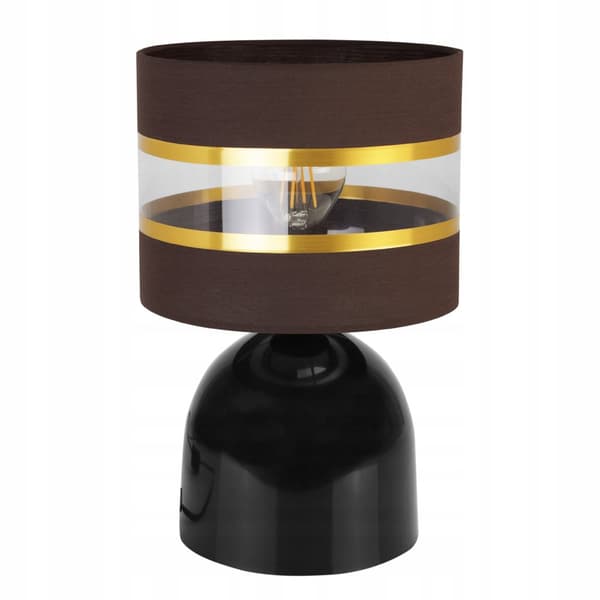 SÄNGBORDSLAMPA ELEGANT GULD LAMPSKÄRM 20 CM