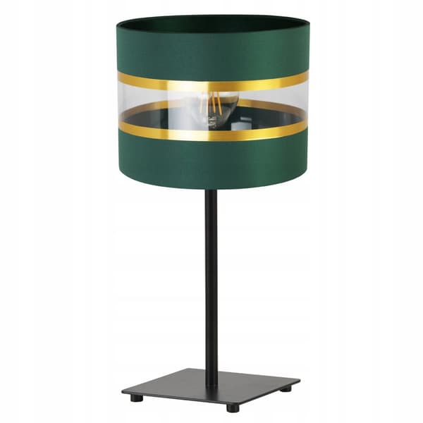 SÄNGBORDSLAMPA ELEGANT GULD LAMPSKÄRM 20 CM