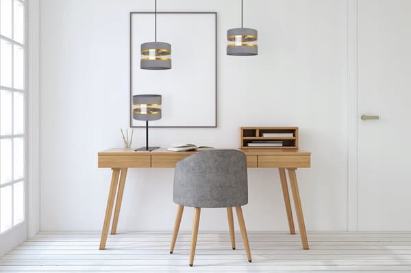 SÄNGBORDSLAMPA ELEGANT GULD LAMPSKÄRM 20 CM
