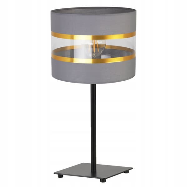 SÄNGBORDSLAMPA ELEGANT GULD LAMPSKÄRM 20 CM