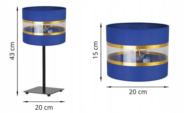 SÄNGBORDSLAMPA ELEGANT GULD LAMPSKÄRM 20 CM