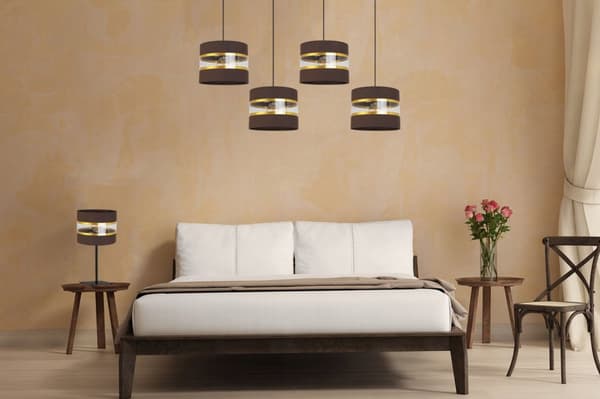 SÄNGBORDSLAMPA ELEGANT GULD LAMPSKÄRM 20 CM