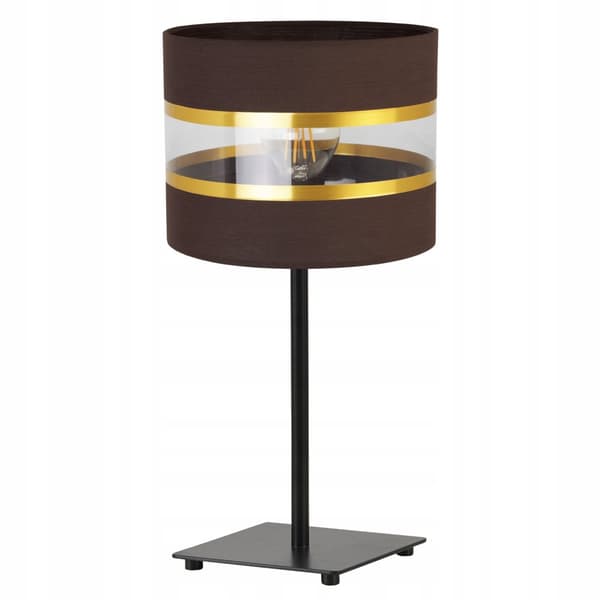 SÄNGBORDSLAMPA ELEGANT GULD LAMPSKÄRM 20 CM