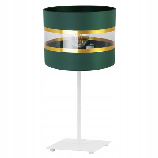 SÄNGBORDSLAMPA ELEGANT GULD LAMPSKÄRM 20 CM