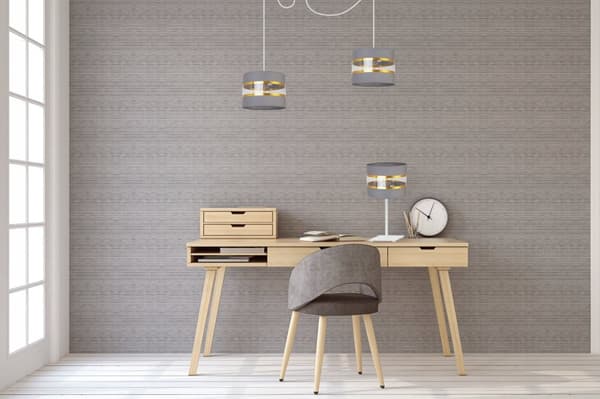 SÄNGBORDSLAMPA ELEGANT GULD LAMPSKÄRM 20 CM