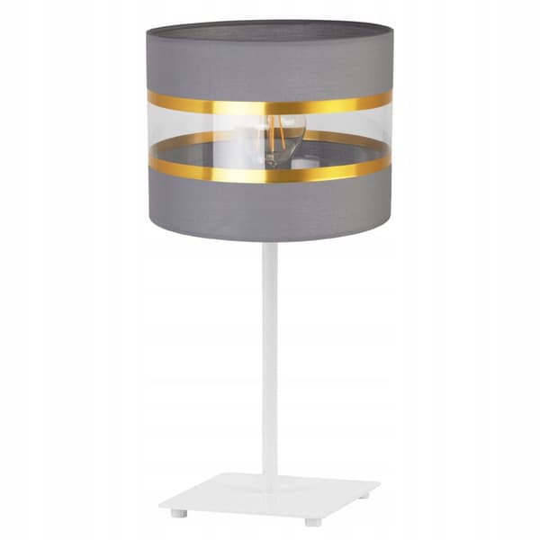 SÄNGBORDSLAMPA ELEGANT GULD LAMPSKÄRM 20 CM
