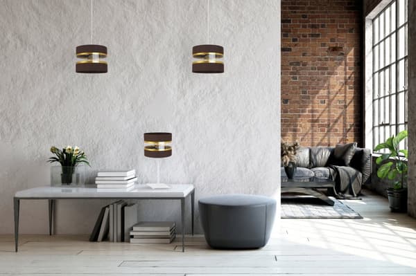 SÄNGBORDSLAMPA ELEGANT GULD LAMPSKÄRM 20 CM