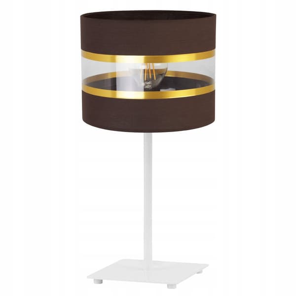 SÄNGBORDSLAMPA ELEGANT GULD LAMPSKÄRM 20 CM