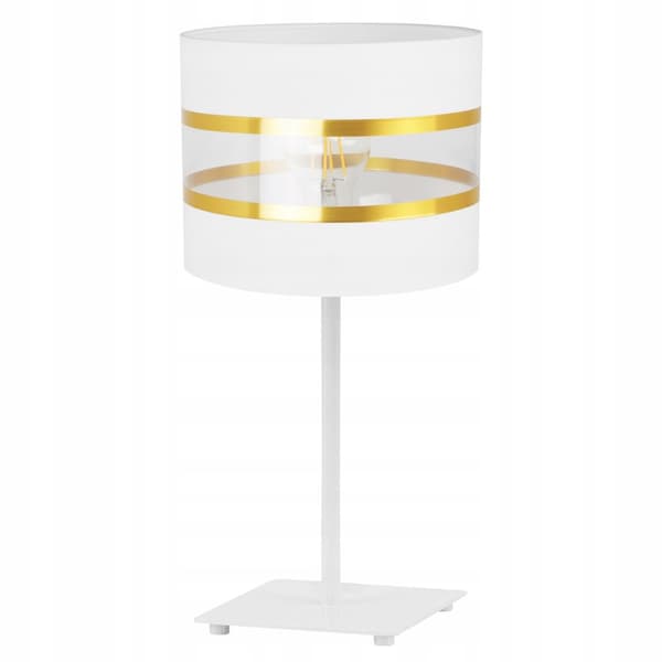 SÄNGBORDSLAMPA ELEGANT GULD LAMPSKÄRM 20 CM