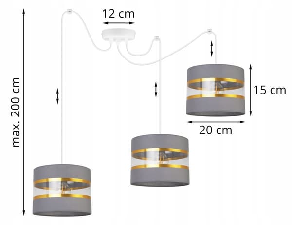 HÄNGA TAKSLAMPA LJUSKLUSTA LAMPSKÄRM MODERN