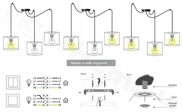 HÄNGA TAKSLAMPA LJUSKLUSTA LAMPSKÄRM MODERN