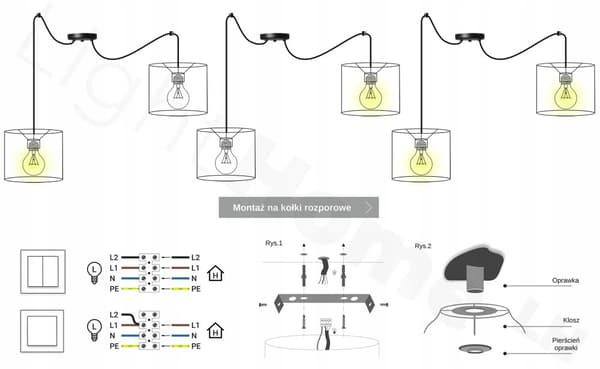 HÄNGA TAKSLAMPA LJUSKLUSTA LAMPSKÄRM MODERN