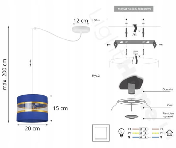 HÄNGA TAKSLAMPA LJUSKLUSTA LAMPSKÄRM MODERN