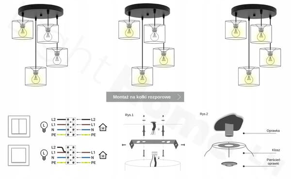 HÄNGA TAKSLAMPA LJUSKLUSTA LAMPSKÄRM MODERN