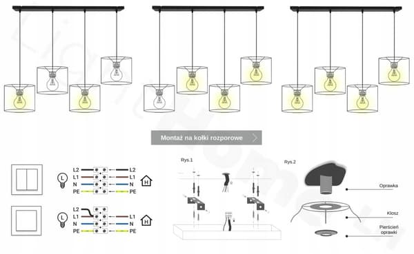HÆNGE LOFTSLAMPE LYSKELYSE LAMPESKÆRM MODERNE