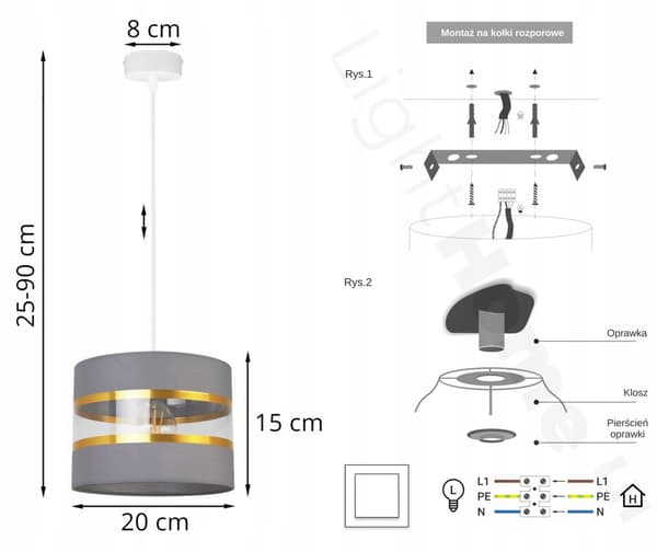 HÄNGA TAKSLAMPA LJUSKLUSTA LAMPSKÄRM MODERN