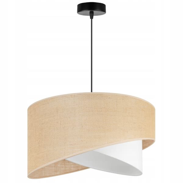HÄNGLAMPA TAK LJUSKANT LAMPSKÄRM VIT JUTE